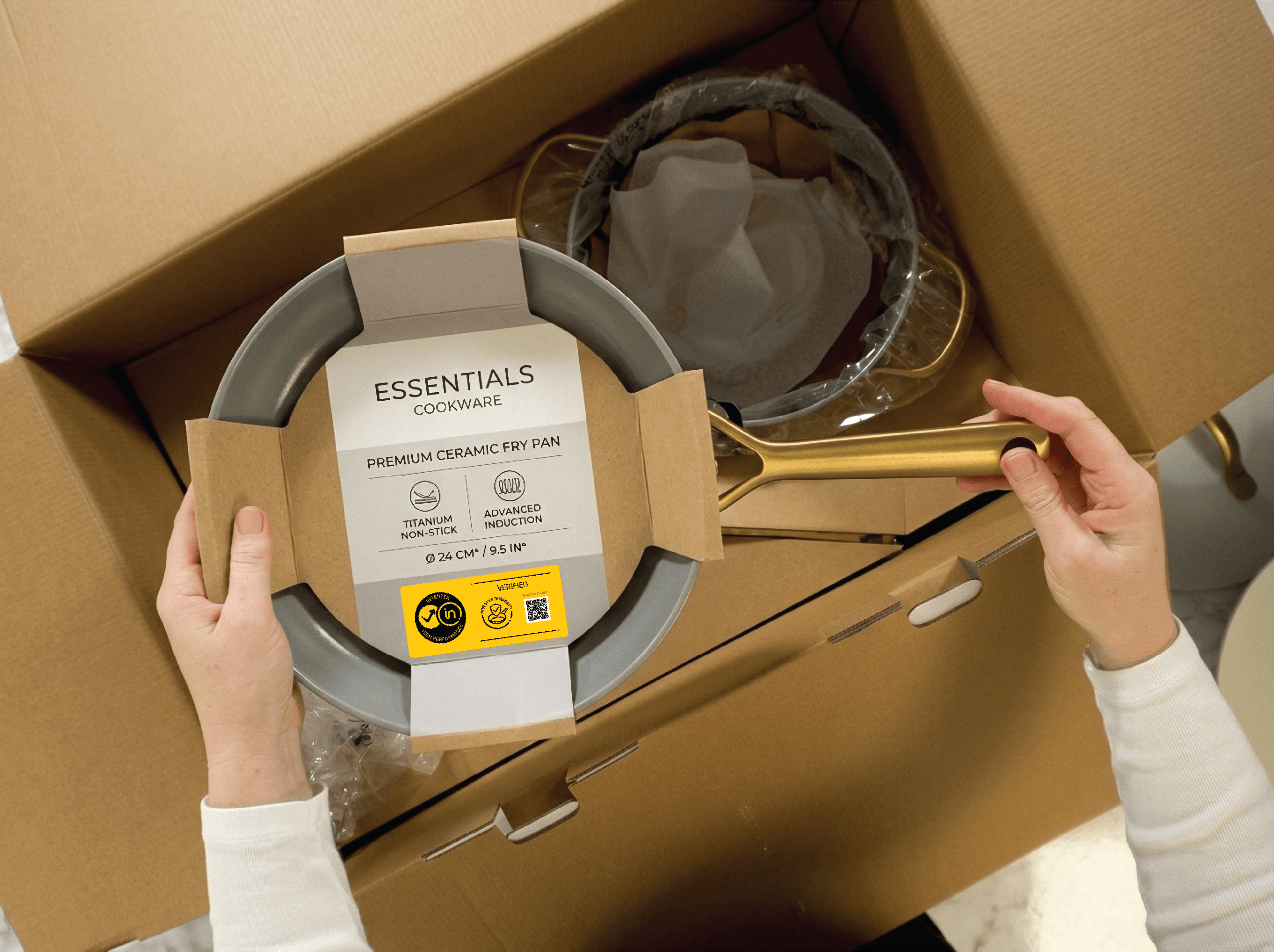 Cookware packaging with Intertek High-Performance verification
