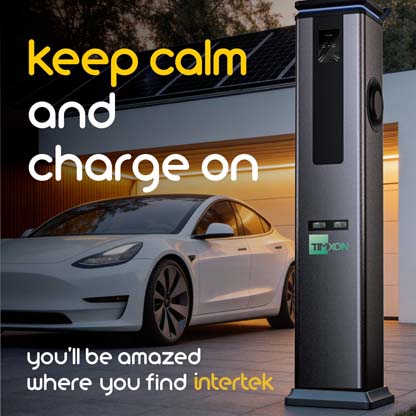 An electric vehicle next to a charging station